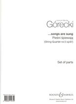 Gorecki Songs Are Sung String Quartet No 3 Parts Sheet Music Songbook