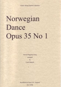 Grieg Norwegian Dance No 1 Op35 String Quartet Pts Sheet Music Songbook