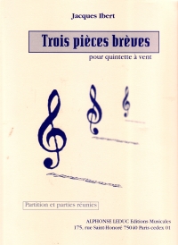 Ibert 3 Pieces Breves Fl/ob/cl/bsn/hn Sheet Music Songbook