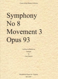 Beethoven Symphony No 8 Op93 String Quartet Parts Sheet Music Songbook