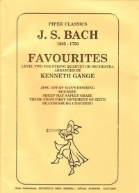 Bach Favourites 2 String Quartet Ensemble Sc/pts Sheet Music Songbook