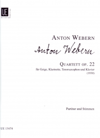 Webern Quartet Op 22 Score & Parts Sheet Music Songbook