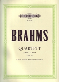 Brahms Piano Quartet Gmin Op25 Pf/vn/va/vc Sheet Music Songbook