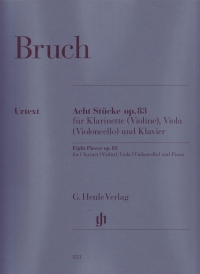 Bruch 8 Pieces Op83 Score & Parts Sheet Music Songbook