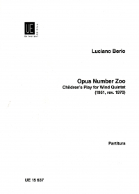 Luciano Opus Number Zoo Wind Quintet Score Sheet Music Songbook