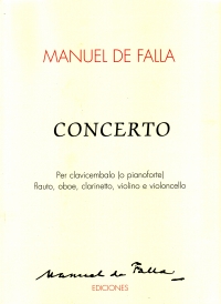 Falla Concerto Harpsichord   (flt Ob Clt Vn Vc) Sheet Music Songbook