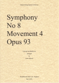 Beethoven Symphony No8 Movt 4 Op93 Str Quartet Sc Sheet Music Songbook
