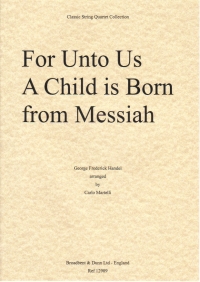 For Unto Us A Child Is Born String Quartet Score Sheet Music Songbook