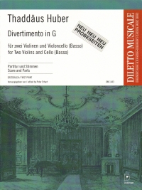 Huber Divertimento G 2 Violins & Cello Sc/pts Sheet Music Songbook