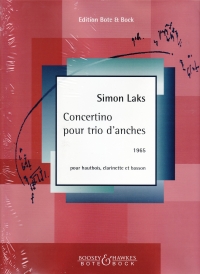 Laks Concertino Pour Trio Danches Sc/pts Sheet Music Songbook