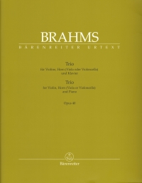 Brahms Trio Op40 Violin Horn & Piano Score/parts Sheet Music Songbook