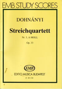 Dohnanyi String Quartet No 3 Op33 Score Sheet Music Songbook