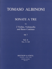 Albinoni Sonate A Tre Op1 Vol 4 Nos X-xii Strings Sheet Music Songbook