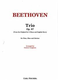 Beethoven Grand Trio Op87 Woodwind Trio Sheet Music Songbook