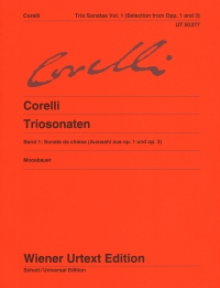 Corelli Trio Sonatas Vol 1 Op1 & Op3 Moosbauer Sheet Music Songbook