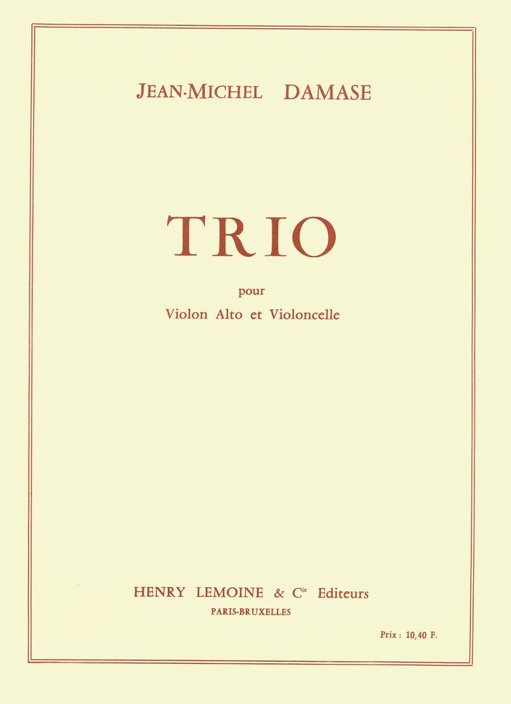 Damase Trio Violin Viola & Cello Sheet Music Songbook