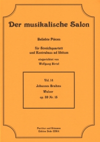 Musical Salon 14 Brahms Waltz Op39 No 15 Sheet Music Songbook
