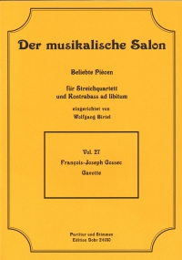 Musical Salon 27 Gossec Gavotte Sheet Music Songbook