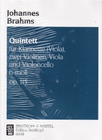 Brahms Clarinet Quintet Op115 Parts Sheet Music Songbook