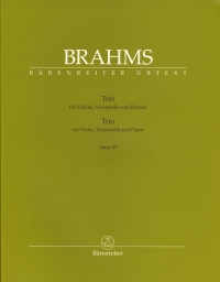 Brahms Trio Op87 Violin Cello & Piano Score+parts Sheet Music Songbook