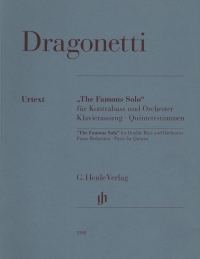 Dragonetti The Famous Solo Bass & Str Quartet + Pf Sheet Music Songbook