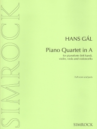 Gal Piano Quartet A Score & Parts Sheet Music Songbook