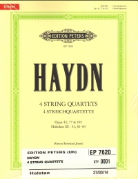 Haydn 4 String Quartets Op42 77 & 103 Score & Pts Sheet Music Songbook