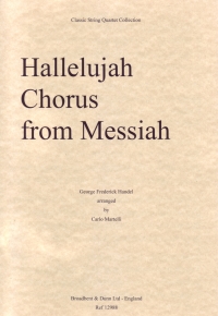 Handel Hallelujah Chorus String Quartet Score Sheet Music Songbook