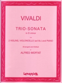 Vivaldi Trio Sonata D Minor 2 Vlns Vcl{ad-lib} Pf Sheet Music Songbook