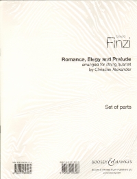 Finzi Romance Elegy Prelude String Quartet Parts Sheet Music Songbook