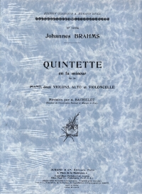 Brahms Piano Quintet In F Minor Op. 34 Parts Sheet Music Songbook