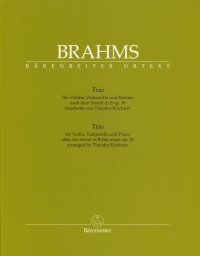 Brahms Trio Bb Op18 Score & Parts Sheet Music Songbook