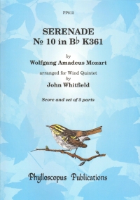 Mozart Serenade No 10 Bb K361 Wind Quintet Sheet Music Songbook