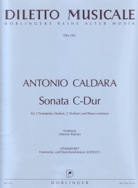 Caldara Sonata In C Major 2 Tpts, Timp, Strs, Bc Sheet Music Songbook