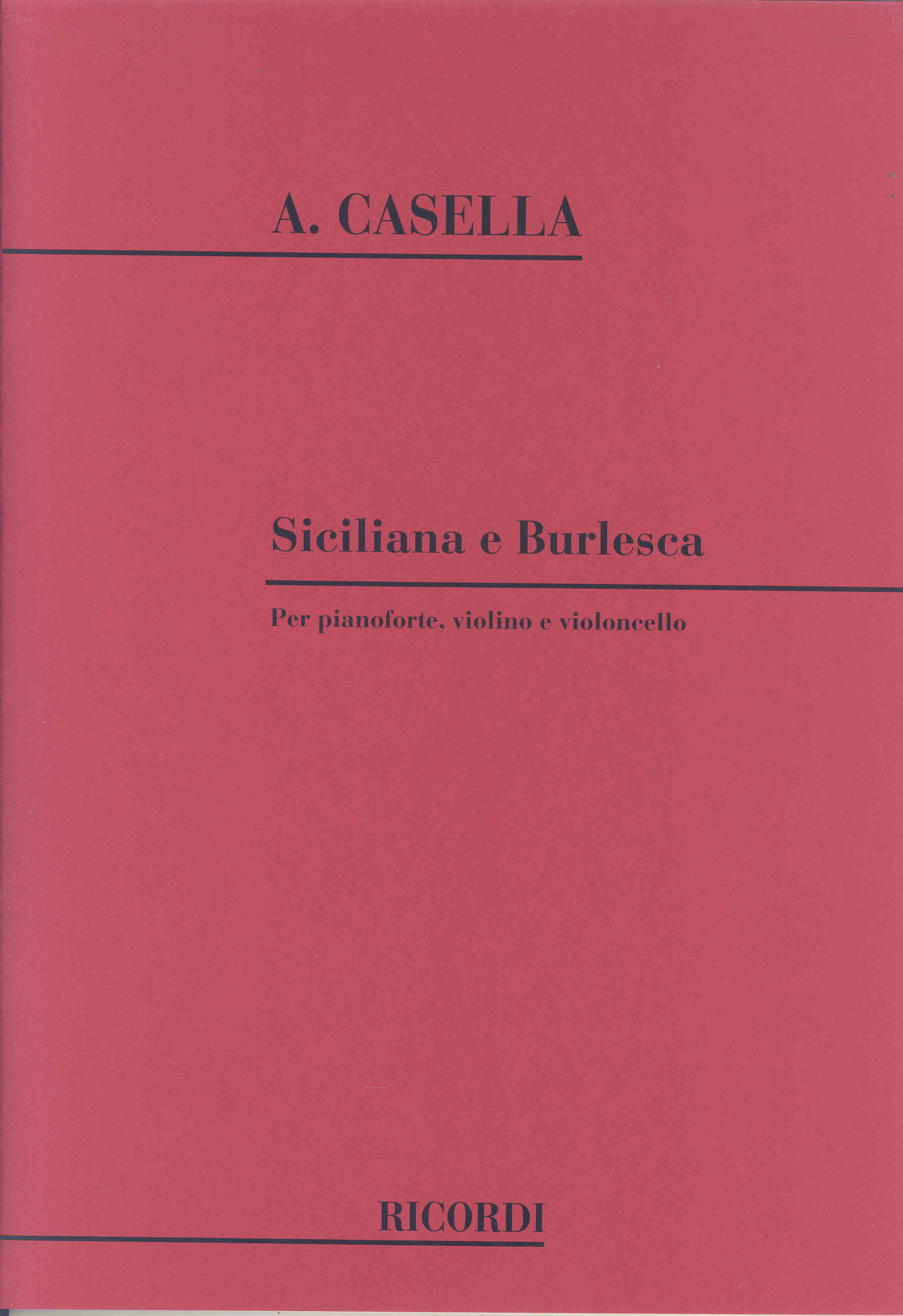 Casella Siciliana E Burlesca Trio Sheet Music Songbook