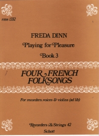 Dinn Playing For Pleasure Book 3 Recs, Vces & Vlns Sheet Music Songbook