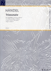 Handel Trio Sonata E Min Hwv395 2 Flutes & Bc Sheet Music Songbook