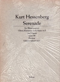 Hessenberg Serenade Op89 Ob/cl/hn/bsn Sc&pts Sheet Music Songbook