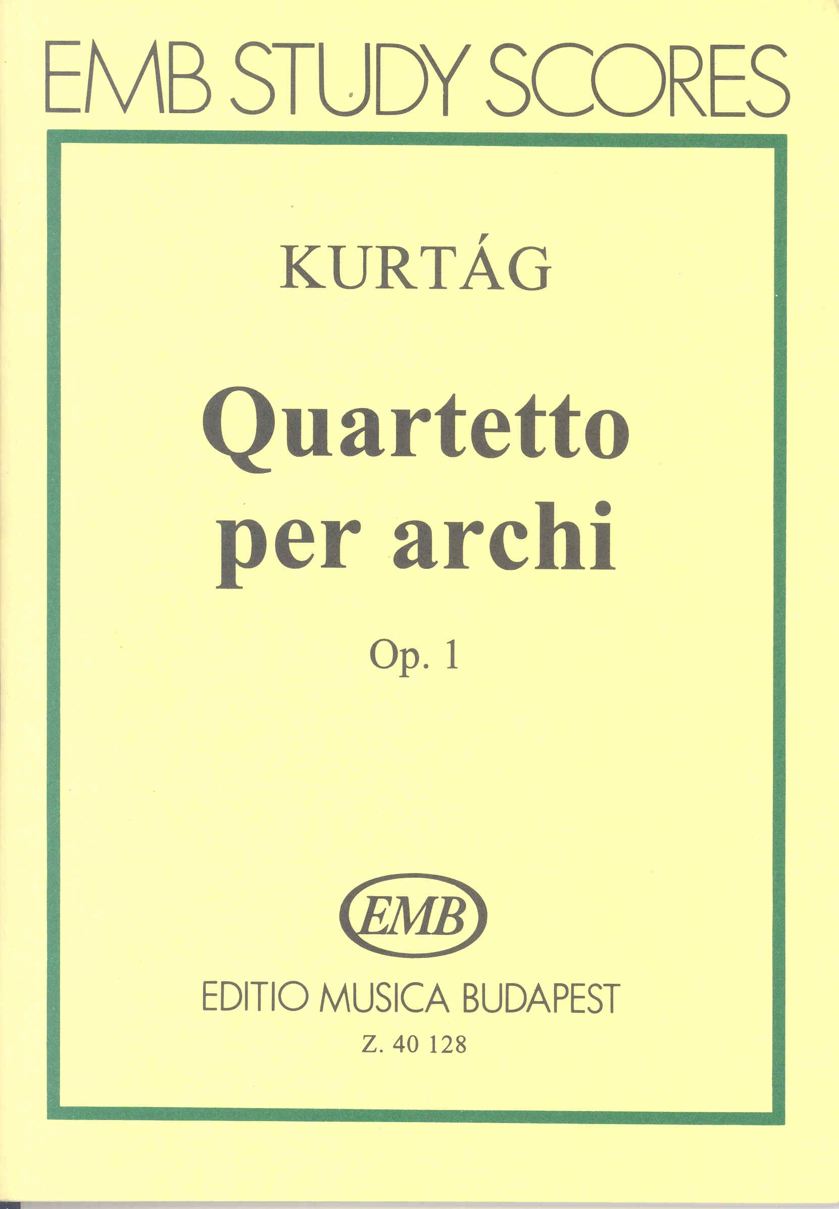 Kurtag Quartetto Per Archi Op1 Quartet Score Sheet Music Songbook