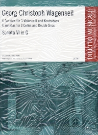 Wagenseil Sonata 6 G Major Wv445/6 3 Cellos & Db Sheet Music Songbook