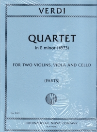Verdi String Quartet E Minor Parts Sheet Music Songbook
