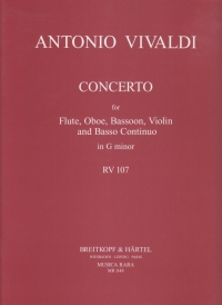Vivaldi Concerto In G Minor Rv 107 Score & Parts Sheet Music Songbook