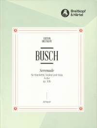 Busch Serenade A Op53b Clarinet In A Violin Viola Sheet Music Songbook