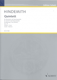 Hindemith Quintet Op30 Clarinet & String 4tet Scr Sheet Music Songbook