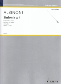 Albinoni Sinfonia A 4 String Orchestra Score Sheet Music Songbook
