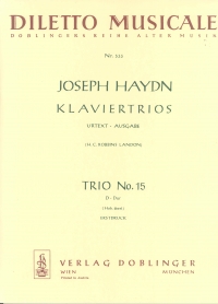 Haydn Piano Trio No 15 D Major Vln, Vcl, Pf Sheet Music Songbook