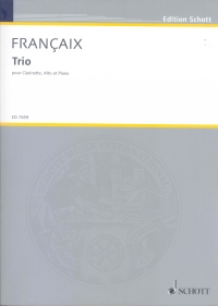 Francaix Trio Clarinet Viola & Piano Score & Parts Sheet Music Songbook