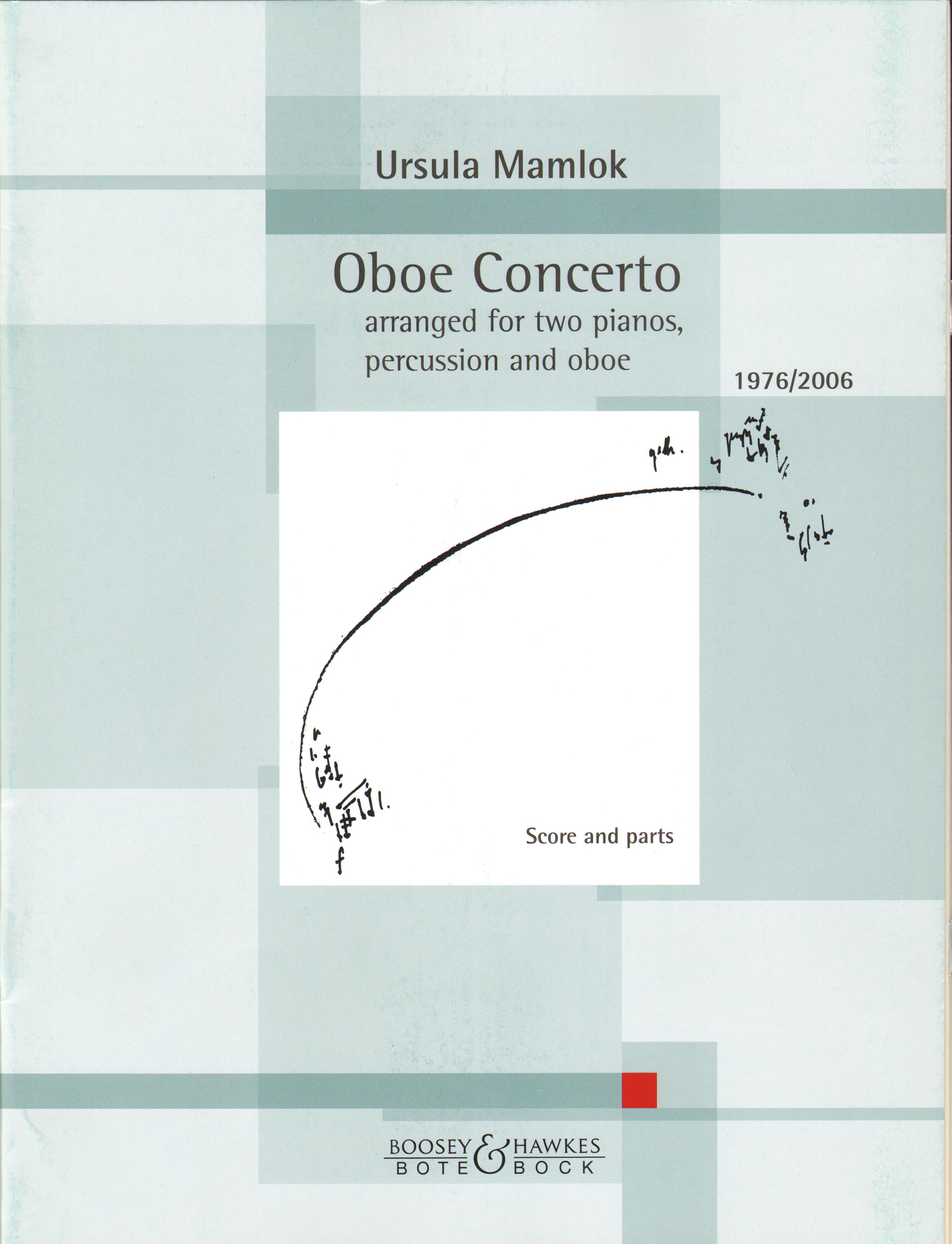 Mamlok Oboe Concerto 2 Pianos Percussion & Oboe Sheet Music Songbook