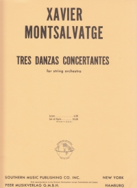 Montsalvatge 3 Danzas Concertantes String Orch Pts Sheet Music Songbook