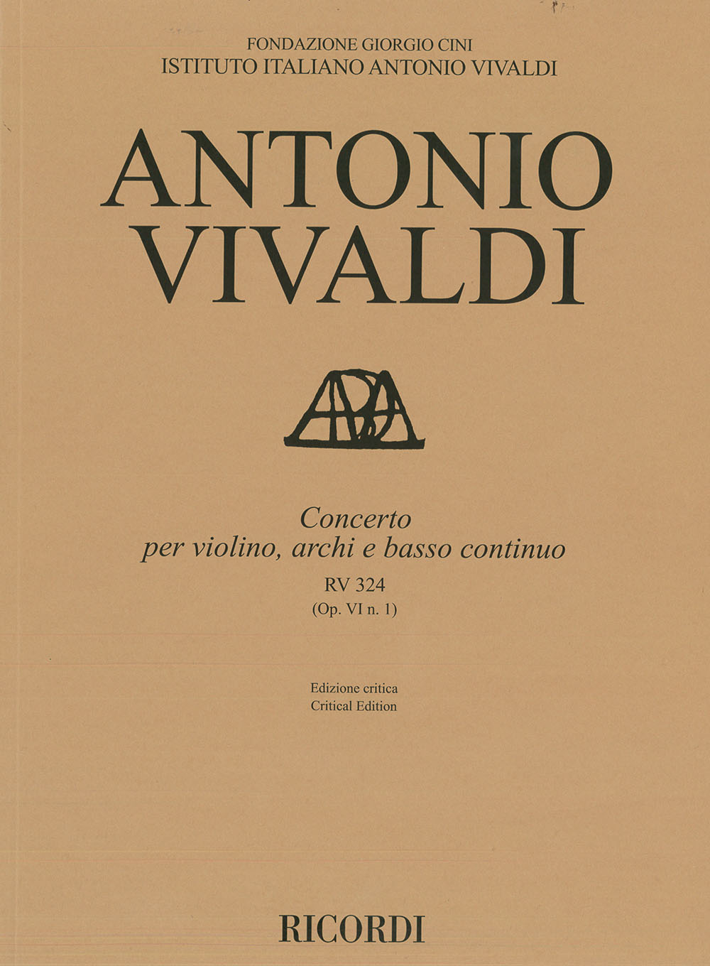Vivaldi Concerto Violino Archi E Bc Rv 324 Op Vi/1 Sheet Music Songbook
